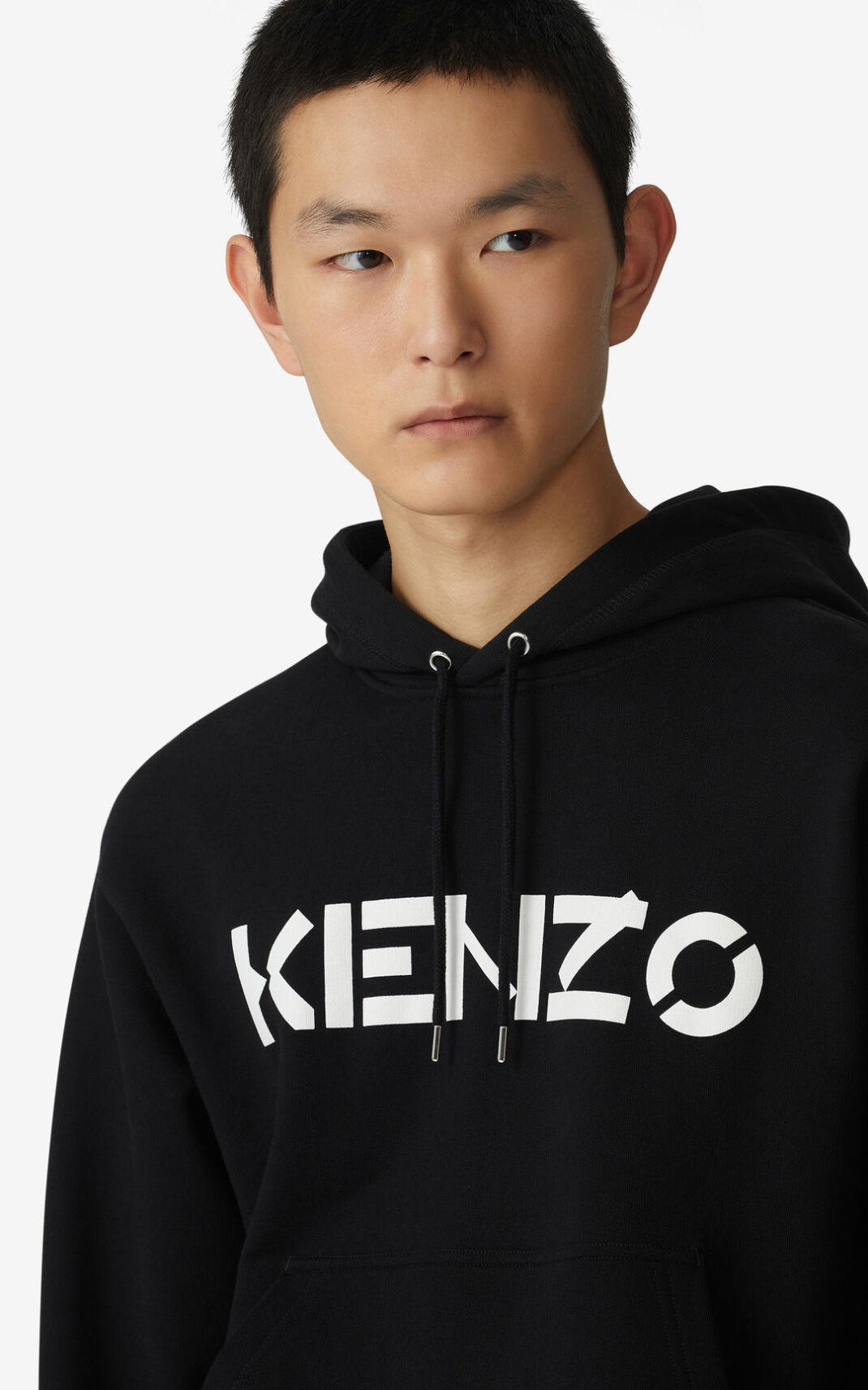 Sudaderas Con Capucha Kenzo Logo Hombre Negras PDW638420